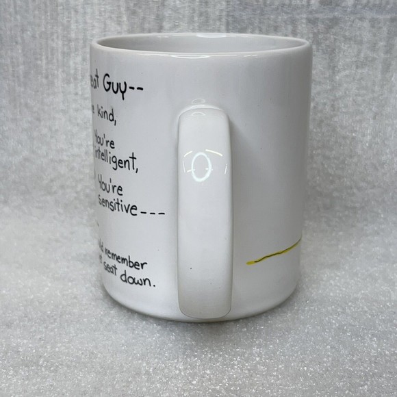 1987 Shoebox Greetings "You're A Great Guy... Toilet Seat Down" Coffee Tea Mug - Picture 2 of 7